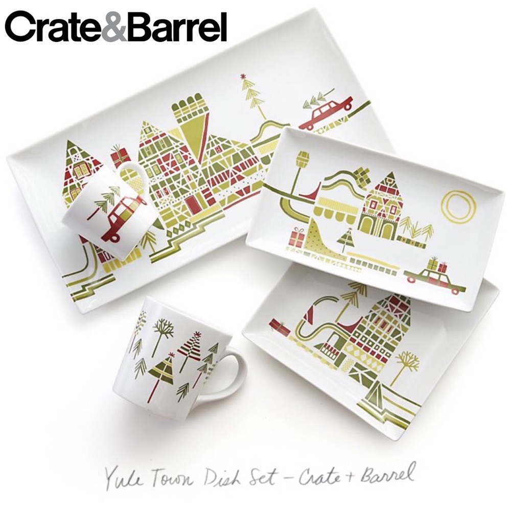 Crate & Barrel Yule Town Platter